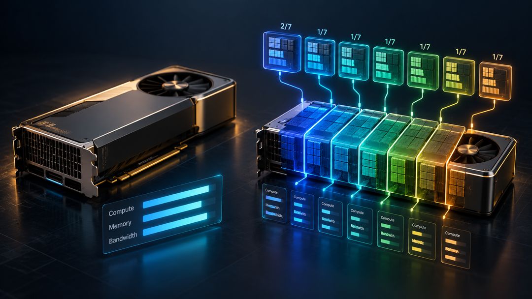 Data center GPU split into several slices
