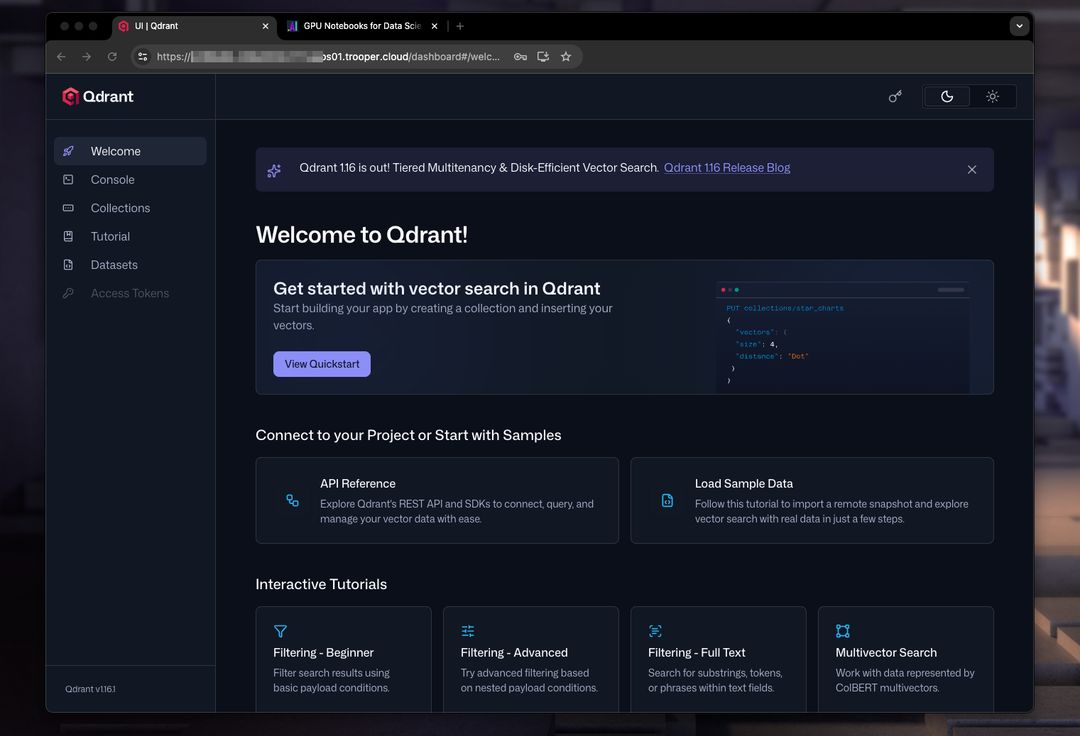 Dashboard Startscreen