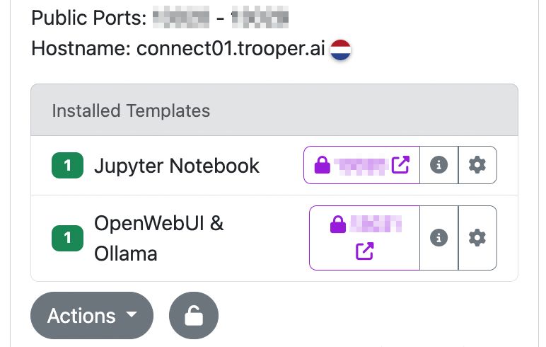 Public Ports on Tempalte Installs