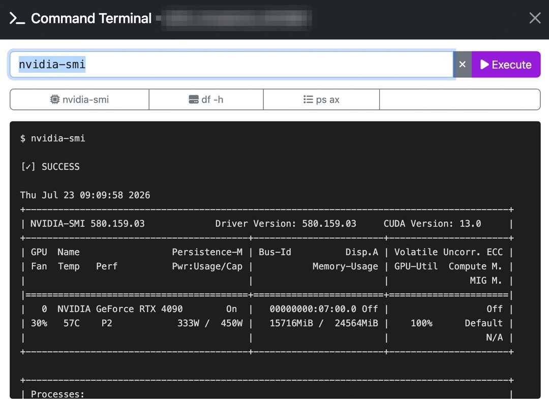 nvidia-smi output example