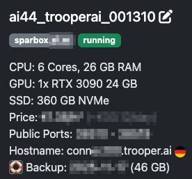 Created Backup in Dashboard