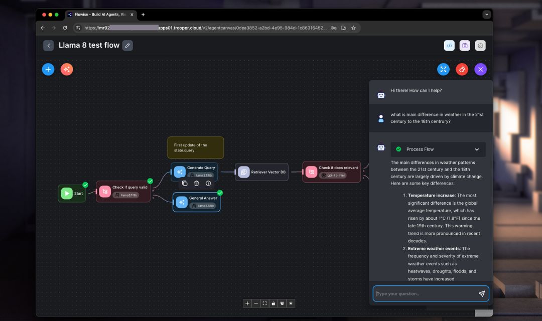 Flowise Agent Flow with Llama3.1 Chat